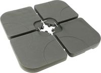 Merkloos Parasoltegels Set - Parasolgewicht Elementen - 4 Gewichten voor Parasol - 50 x 50 x 75 cm - Water of Zand tot 100 kg parasolvoet op wielen