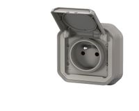stopcontact Legrand Plexo 069831L stopcontact - 2p+t - grijs - inbouw