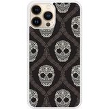 Apple iPhone 13 Floral skull Verstevigd hoesje met sublimatie bedrukking