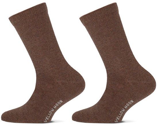 Yellow Moon Meisjes sokken glitter 2-paar - Brown Melange - 19-22