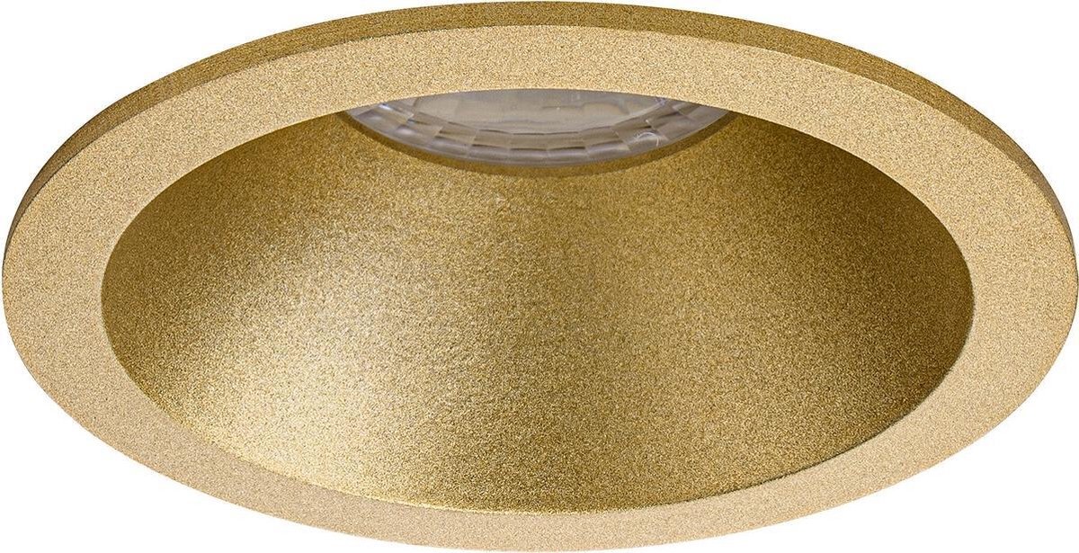 Qualu Spot Armatuur GU10 - Proma Pollon Pro - Inbouw Rond - Mat Goud - Aluminium - Verdiept - Ø82mm