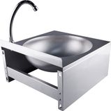 Saro Handwastafel met Kniebediening - Model JUSTIN - RVS - Grijs