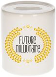 Bellatio Decorations Spaarpot - Wit - Keramiek - Future Millionaire