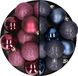 Merkloos / Sans marque Billiet - Vanlaere 24x stuks kunststof kerstballen mix van aubergine en donkerblauw 6 cm
