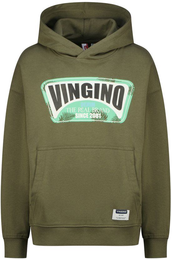 Vingino Nesto Jongens Sweater Katoen Army Green Maat 128