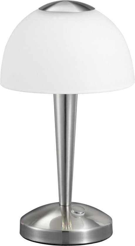 BES LED LED Tafellamp - Tafelverlichting - Trion Vonton - 4W - Warm Wit 3000K - Rond - Mat Nikkel - Aluminium
