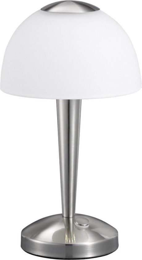 BES LED Trion Vonton LED Tafellamp - 4W - Warm Wit 3000K - Rond - Mat Nikkel - Aluminium
