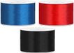 Merkloos Sierlinten/cadeaulinten/satijnen linten - Set 3x stuks - blauw/rood/zwart - 38 mm x 25 meter