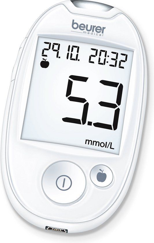 Beurer GL 44 Bloedsuikermeter - Wit - Incl. prikhulp, teststrips, lancetten & etui