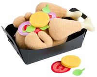 Haba Creative Play 2012309001 Braadkip, speelgoed grillkip van stof om te demonteren, accessoires voor kinderkeuken en winkel