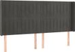vidaXL Hoofdbord - Donkergrijs - 163x16x118/128 cm - Fluweel