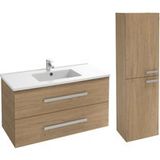 Jacob Delafon Meuble Vasque 100 cm Ola Up + Colonne de salle de bain chêne
