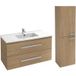 Jacob Delafon Meuble Vasque 100 cm Ola Up + Colonne de salle de bain chêne