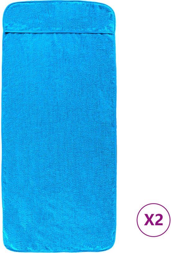 vidaXL Strandhanddoeken Turquoise 60x135 cm - 2 Stuks