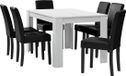 en.casa Eetkamerset Nora 7-delig tafel en 6 stoelen wit en zwart