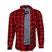 Bikers Gear Australia Gevoerd beschermend flanellen motoroverhemd, met Kevlar-aramide, rood/zwart, met verwijderbaar pantser conform CE 1621-1, maat 2XL