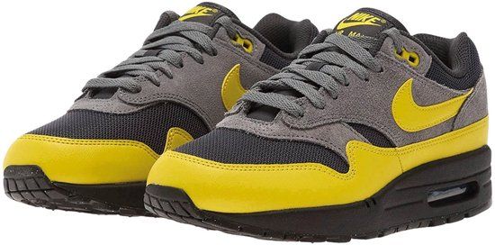 Nike Air Max 1 Essential Sneakers Heren - Grijs/Geel/Zwart - Maat 42.5