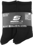 Skechers 6pk Core Crew LG Socks, Unisex, Zwart, Maat 43-46