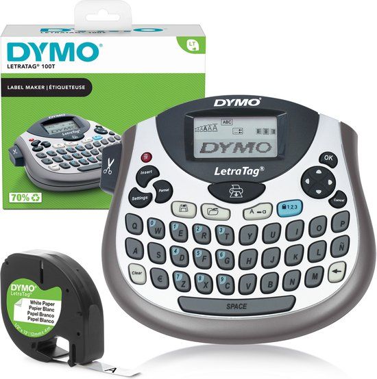 DYMO LetraTag LT-100T Labelprinter - Silver - QWERTY Keyboard