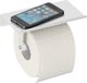 Wenko Walli Toiletpapierhouder met legplank, mat wit, staal