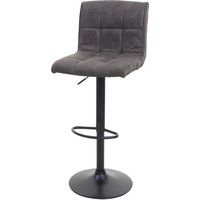 Barkruk HWC-B13, barkruk tegenkruk, imitatiesuède MVG-gecertificeerd ~ vintage donkergrijs