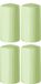Enlightening Candles 4x Lichtgroene cilinderkaarsen/stompkaarsen 6 x 12 cm 45 branduren