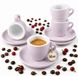 Merkloos Matte Lavendel Espressokopjes met Schotels - Set van 4