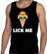 Bellatio Decorations Lick me Gaypride Tanktop/Mouwloos Shirt - Zwart Homo Singlet voor Heren - Gay Pride XL