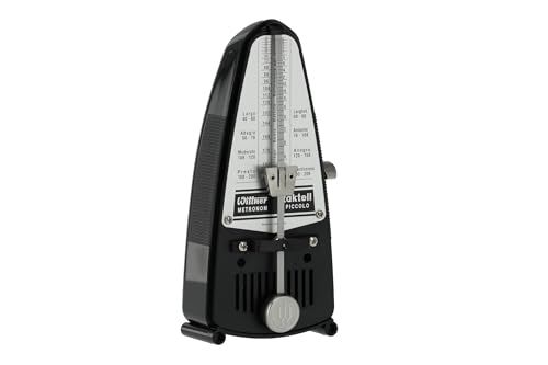 Wittner Taktell Piccolo 830 Serie Metronoom kunststof behuizing zonder bel zwart mechanisch opwindmechanisme geen batterijen nodig Made in Germany