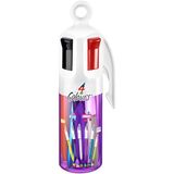 BIC 4 kleuren balpen, intrekbaar, medium tip (1,0 mm), verschillende kleuren, 6 stuks