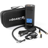 HÖGERT Technik Draagbare elektrische luchtpomp, 145 psi, 3-in-1, mini-compressor met powerbank en ledlicht, mobiele luchtcompressor, fietspomp, auto, motorfiets, balmatras, USB-C oplader