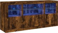 vidaXL Dressoir met LED-verlichting 142,5x37x67 cm gerookt eikenkleur