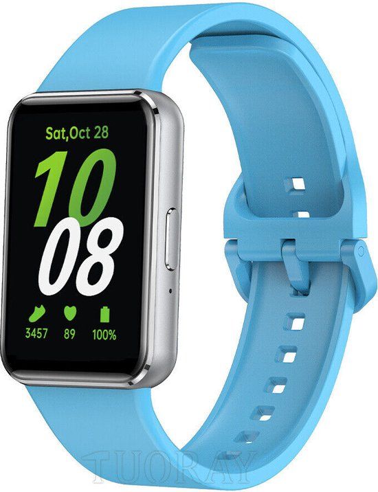 Strap-it Smartwatch bandje voor Samsung Galaxy Fit 3 - Siliconen - Lichtblauw