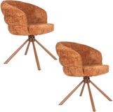 Housecraft Living Marjolein Dining Chairs Armrest Orange - Set of 2