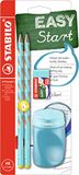 STABILO - Set pour gauchers - EASYgraph S - Incl 2 x crayon graphite, taille-crayon, gomme - Bleu