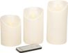 Anna's Collection Bougies coniques - 3x pièce - crème/blanc perle - Bougies LED - télécommande
