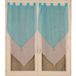 Paire de doubles voilages à pompon bleu 2x60x160 cm