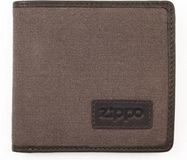 Zippo Heren portemonnee leer en stof Mokka Grijs
