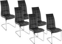 Vente-unique Set van 6 stoelen NADYA - Kunstleer - Zwart