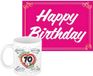 Bellatio Decorations Verjaardag cadeau koffiemok thema 70 jaar - voor een vrouw - goddelijk - met knalroze Happy Birthday wenskaart - A5 formaat