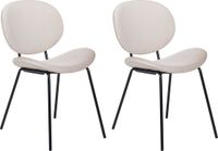 Beliani LUANA - Chaise de salle à manger set de 2 - Beige - Velours - Rétro & Vintage