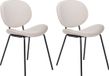 Beliani LUANA - Chaise de salle à manger set de 2 - Beige - Velours - Rétro & Vintage