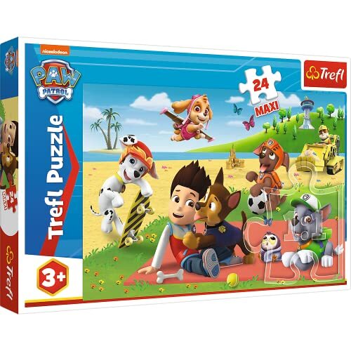 Trefl Puzzel - Paw Patrol 24 Stuks Maxi Spelen Op Een Deken Voor Kinderen Vanaf 3 Jaar