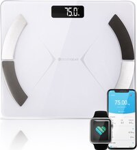 Silvergear Smart Scale met volledige Lichaamsanalyse - Slimme Weegschaal met App - Wit