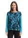 Tom Tailor - Losvallend shirt met lange mouwen en luipaardprint - Maat S - petrol black big leo print