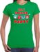 Bellatio Decorations Ugly sweater party Kerstshirt / Kerst t-shirt groen voor dames - Kerstkleding / Christmas outfit XL