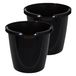 Whitefurze Emmer - 2x stuks - 10 liter - Kunststof - Zwart - 29 x 29 x 27 cm