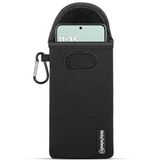 MobyDefend Étui - Convient pour Motorola Edge 70 Max - Pochette en néoprène avec mousqueton - Insertion - Boucle de ceinture - Noir