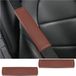 Shenzhen Haorui Industrial Technology Co., Ltd. Coussinets d'épaule pour ceinture de sécurité - Garniture en cuir durable - Housse de ceinture de sécurité - Adultes Enfants Femmes Hommes - Marron