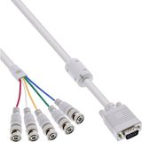 InLine VGA (m) - 5x BNC (m) videokabel / beige - 5 meter